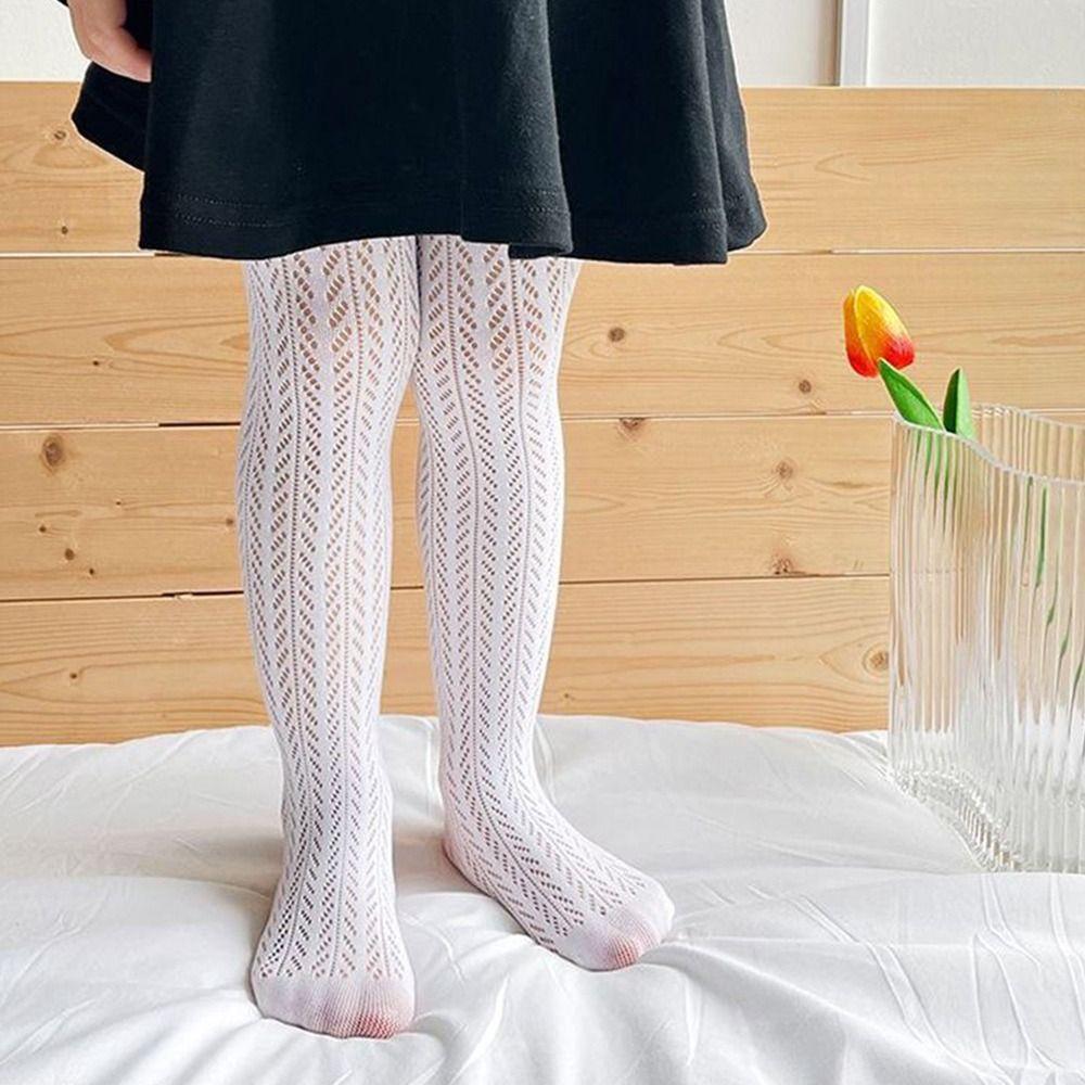 White Black Children's Pantyhose Breathable Mesh Lolita Leggings Kids Dance Stocking Sock  Summer