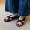 Fashion Niche Design Cross-strap Wedge Sandals Women's Summer Wear Versatile Roman Shoe Dew Heels