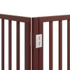 9 Panel Dog Gate with Door Foldable Brown 450 cm Poplar Wood