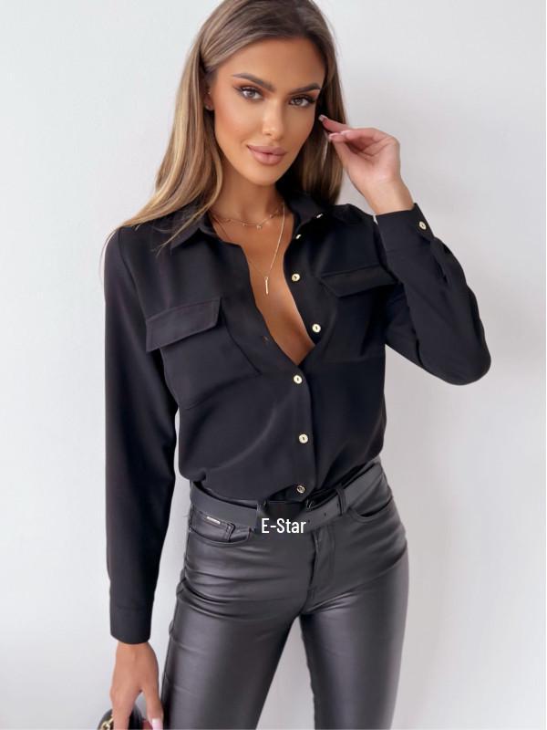 2024 Autumn Women's Versatile Long Sleeve Solid Color Button-Up Shirt