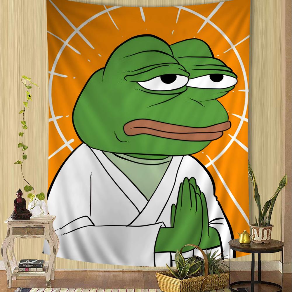 Sad PPepe the Frog Hanging Bohemian Tapestry Hanging Tarot Hippie Wall Rugs Dorm Japanese Tapestry