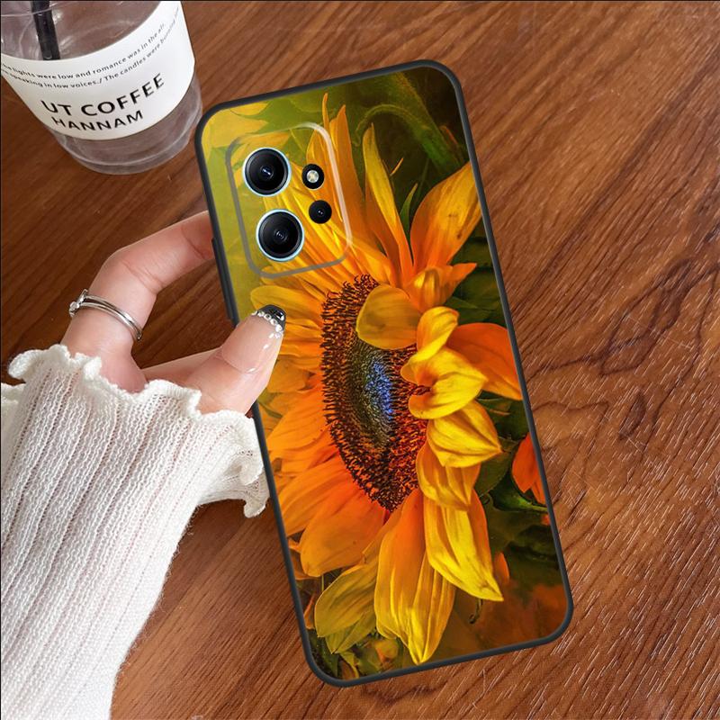 Beautiful Yellow Sunflower Case For Xiaomi Redmi 14C 13C 12C 10C Redmi Note 14 13 11 9 10 12 Pro 9S 10S 11S 12S Cover