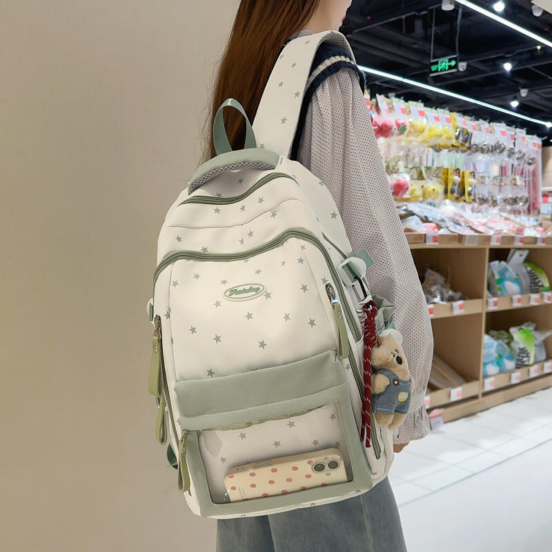 Preppy Student School Bag Lightweight Large Capacity Backpack