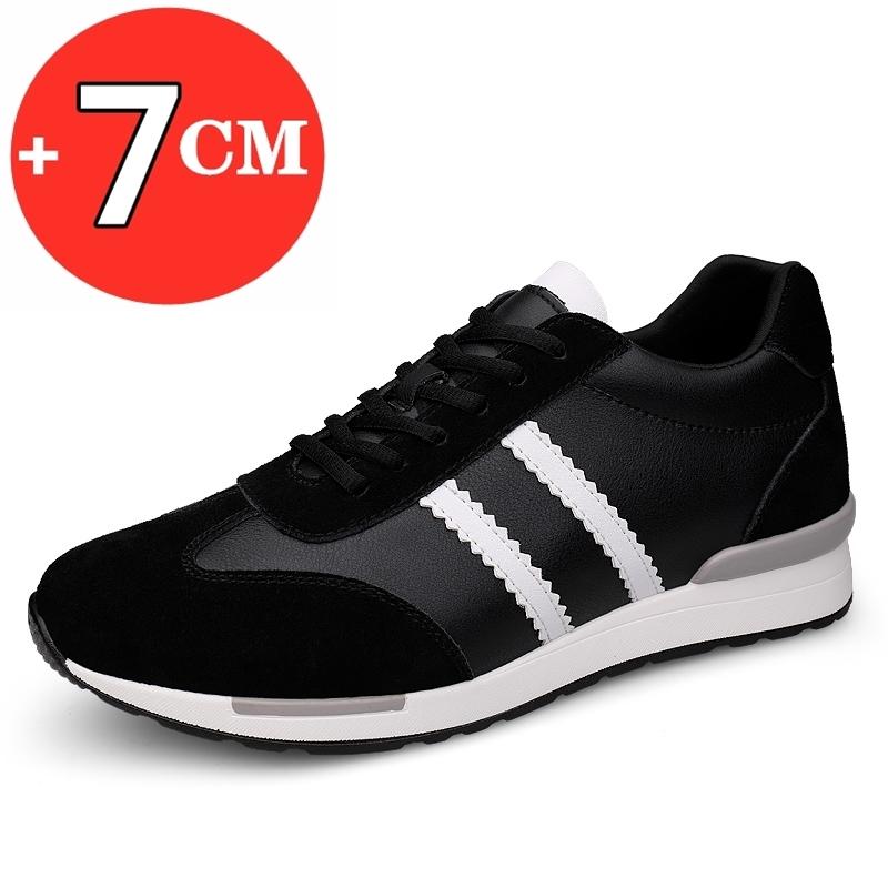 

Men Height Increasing Shoes Elevator Sneakers Insole 7cm White Black Shoes Taller Men Leisure Fashion Shoes Lift Sport Shoes 37