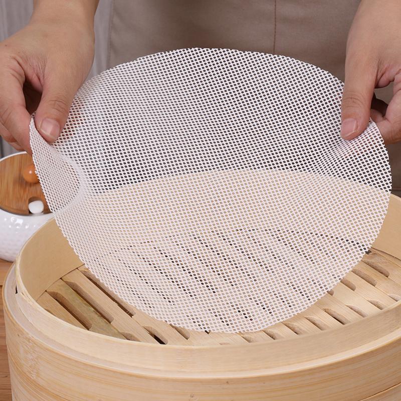 5Pcs Non-Stick Steamer Mat Dim Sum Tool Food Grade Silicone Kitchen Under Steamers Mat Cooking Accessories Eco-Friendly Cookware