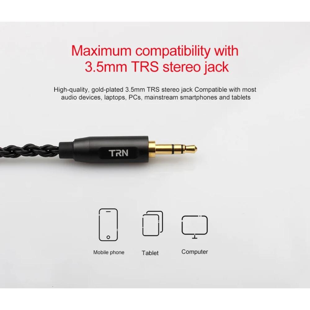 TRN A3 6-adriges Ohrhörerkabel, hochreines Kupferkabel mit 3,5 mm MMCX/2Pin TRN V90 V30 V80 TRN MT1 VX PRO Kirin MT3 ST5 BAX