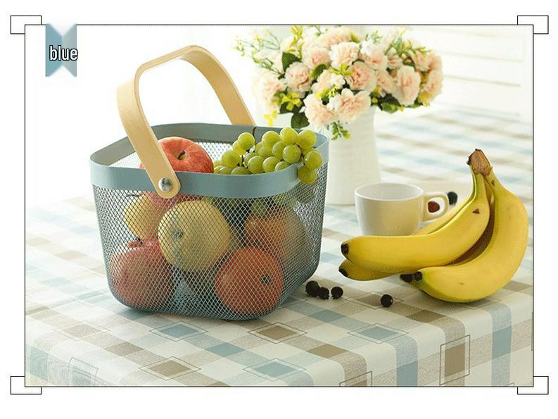 Multi-Purpose Metal Draining Basket for Vegetables, Fruits, and Laundry Storage