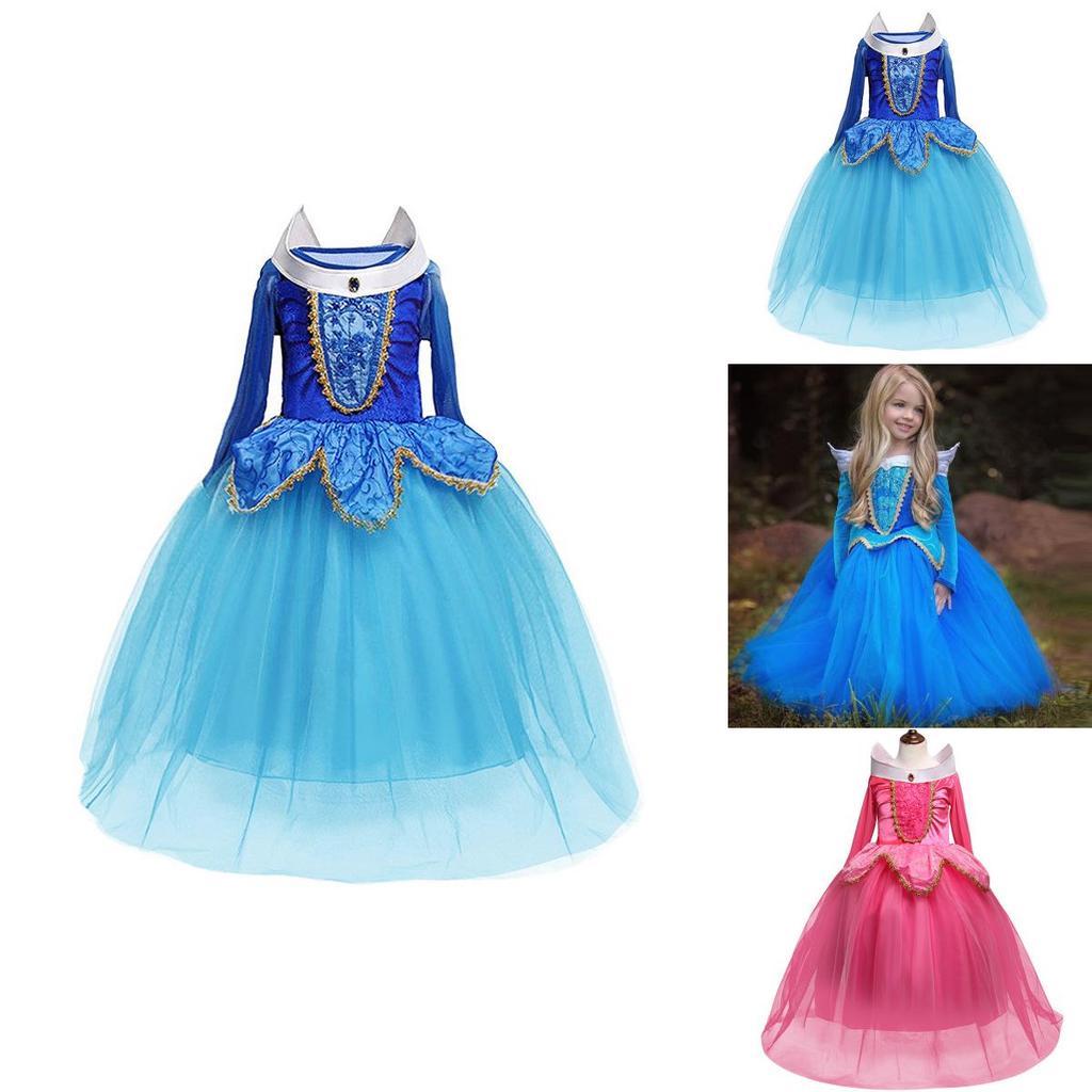 Elegant Girls Sleeping Beauty Princess Aurora Dress With Exquisite Workmanship