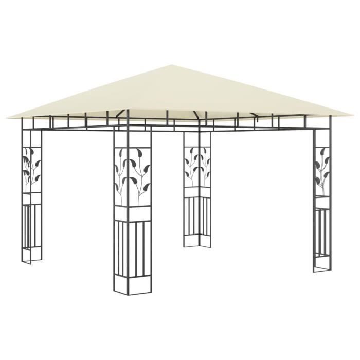 VidaXL Belvédère avec moustiquaire 3x3x2,73 m Crème 180 g/m²