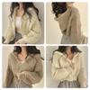 Korean Chic Hooded Short Knit Cardigan - Women's Autumn/Winter Loose Lapel Style