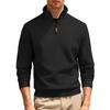 Autumn and Winter Casual Stand-up Collar Zipper Long-sleeved Jacquard Texture American Sports Solid Color Fitted Sweatshirt
