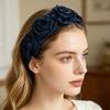 Hair Hoop 3D Rose Flower Decor High Elasticity Wide Headband Women Versatile Headband Daily Party Outing Hair Accessories