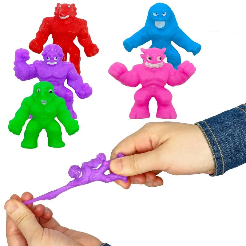 3/5 Stück Kinder Charakter Dehnbares Monster Knetbare Weiche Knete Druckspielzeug Puppe Stressabbau Quetschen Musik Weiche Puppe Geschenk