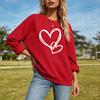 Valentijnsdag Sweatshirt voor Dames Liefdeshart Grafische Pullover Ronde Hals Top Herfst Casual Lange Mouw Shirts