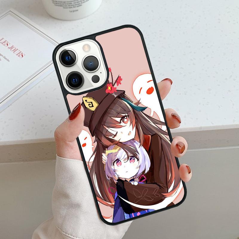 Cartoon Hu Tao Genshin Impact Phone Case For iPhone 17 Air 11 12 13 14 15 16 Pro Max Cover For iPhone 17 Air Max Plus