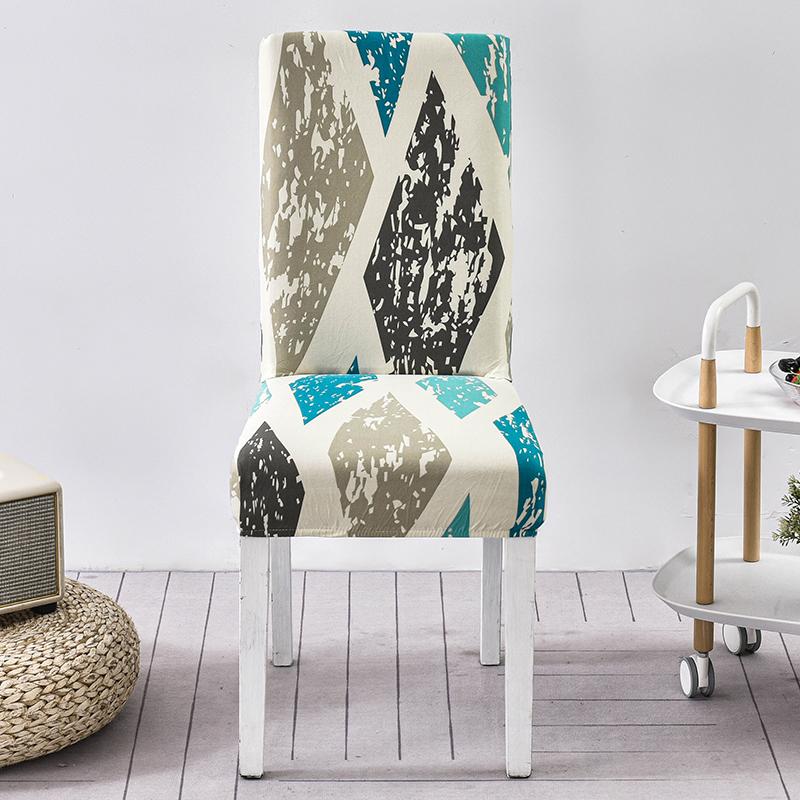Stretch Printed Dining Chair Cover Anti Dirty Seat Slipcover For Living Room Wedding Hotel Banquet Office
