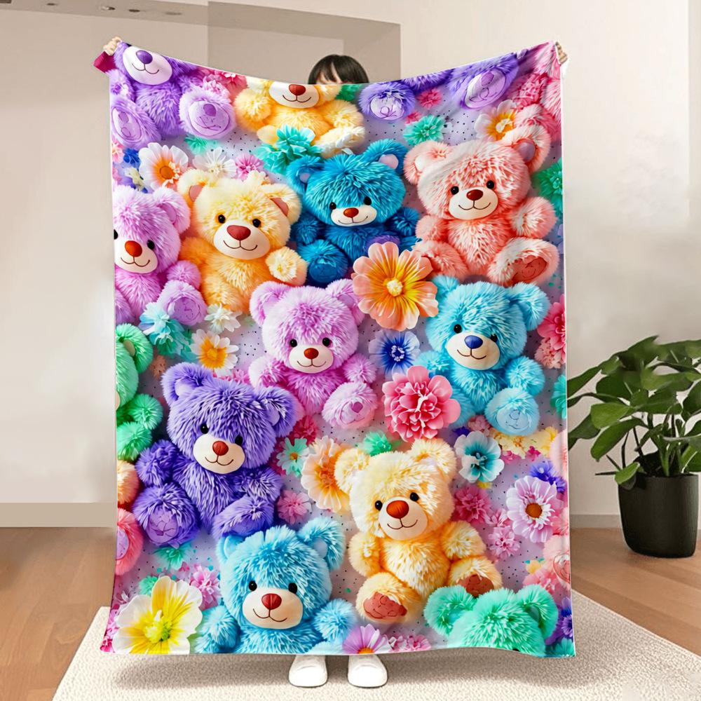 Halloween blanket Cartoon printed bear blanket Animation peripheral blanket Sofa blanket