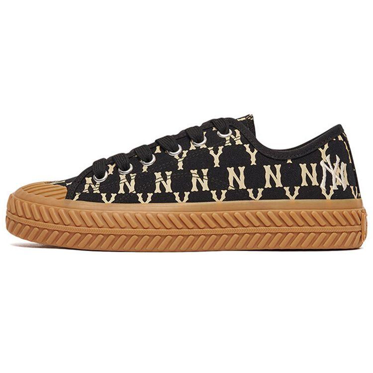 MLB Playball Casual Logo Non-Slip Low Top Canvas Shoes Unisex Sneakers Black 3ACVVC31N-50BKS