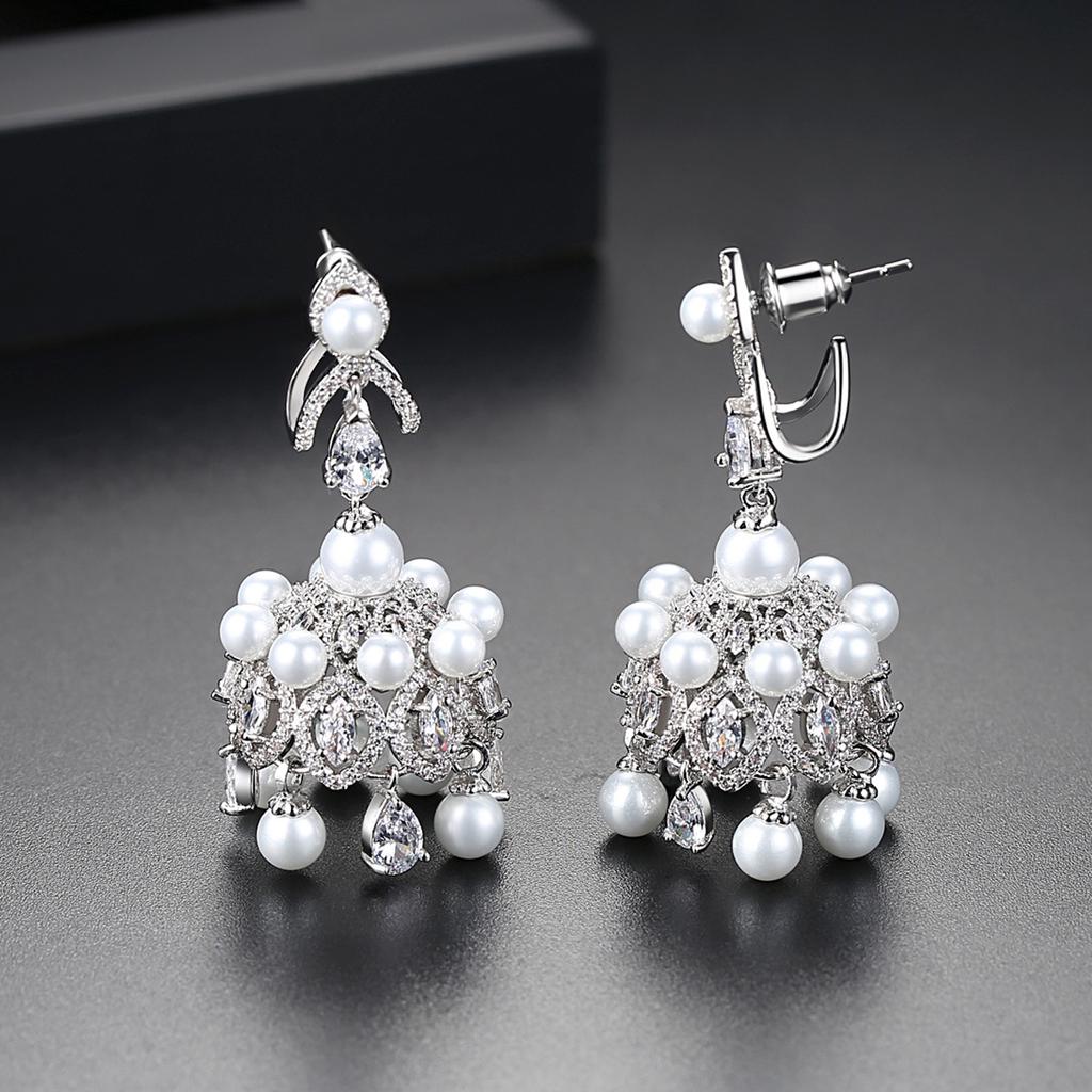 Fashionable Wind Chime Shaped Personalized Women's Earrings Tassel Zircon Earrings