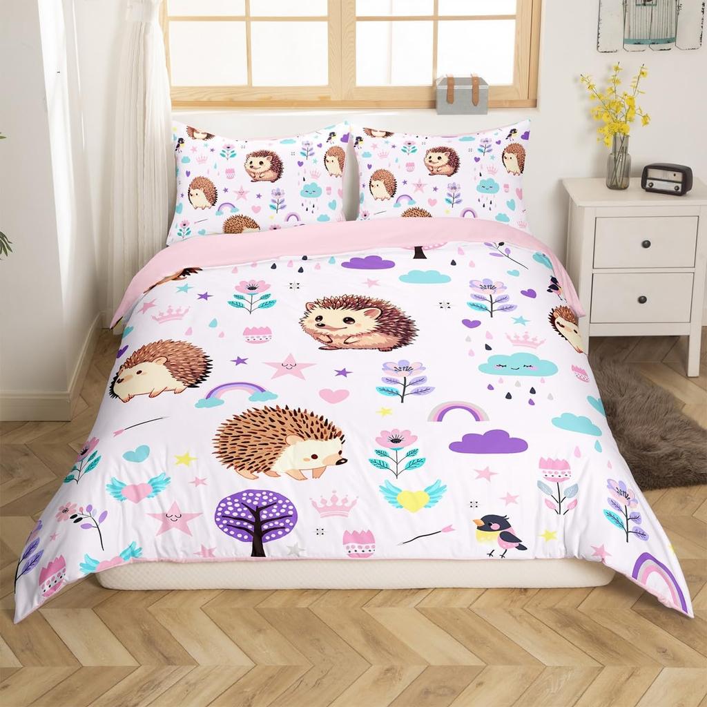 Rainbow Clouds Duvet Cover Sets For Kids Boys Girls Queen King Size Lightweight Quilt Covers Colorful Cartoon Cute Bedding Sets