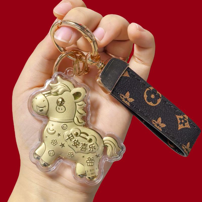 999 Pure Gold Year of the Horse Keychain Bag Charm & Mobile Phone Lanyard - Perfect Birthday Gift