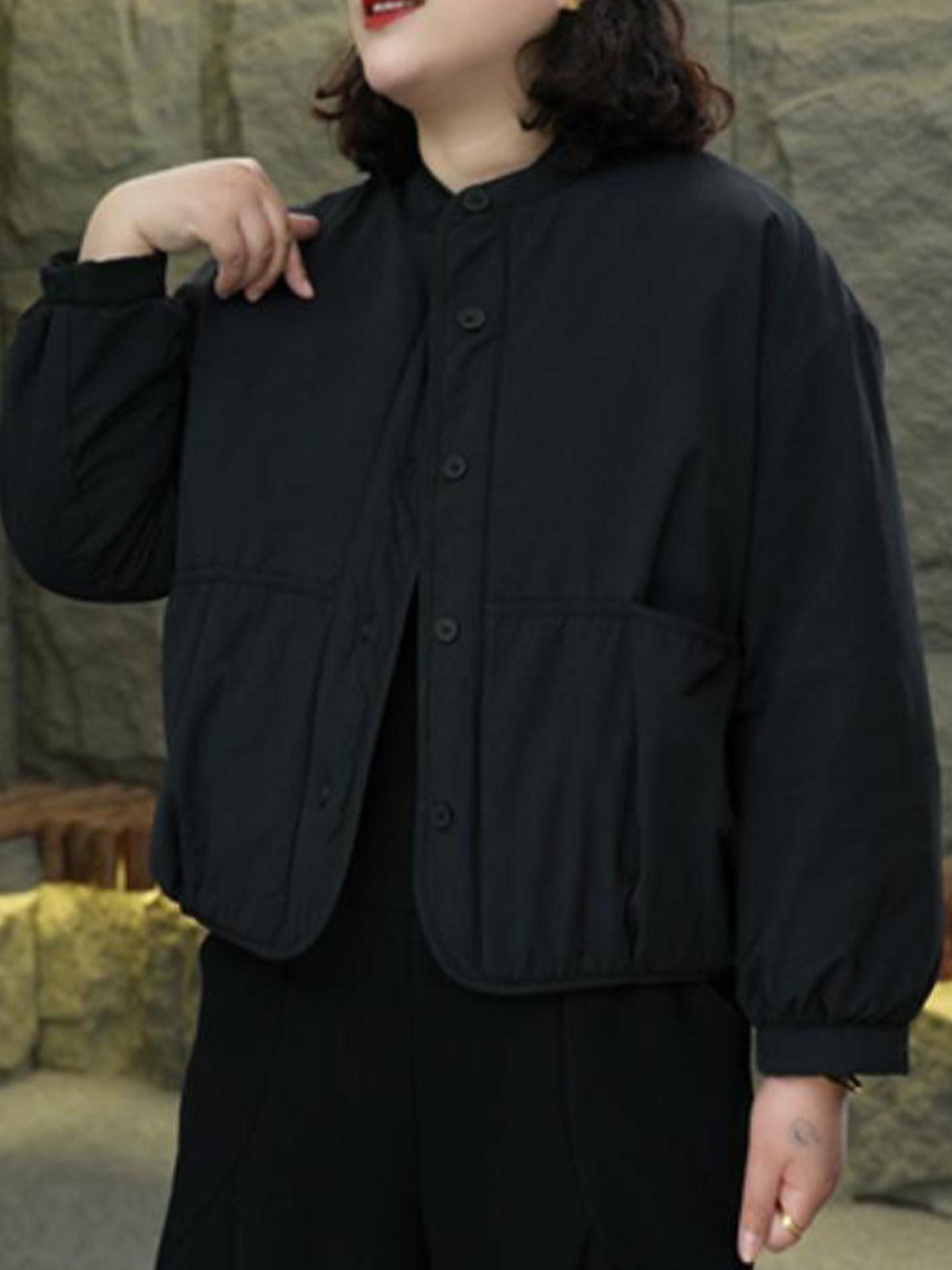 

Stylish Warm Cotton Jacket H1: Elegant, Age-Reducing Comfort for Middle-Aged & Elderly Women XL (120-140 lbs) чёрный