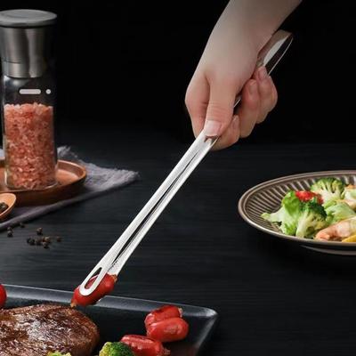 Long Grill Tongs Stainless Steel Barbecue Steak Clip Non-Slip Grip Kitchen Cooking Tool for Grill Baking Accessories