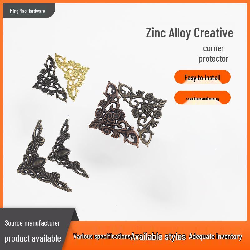 Antique Zinc Alloy Gold-Plated Corner Protectors for Wooden/Wine Boxes