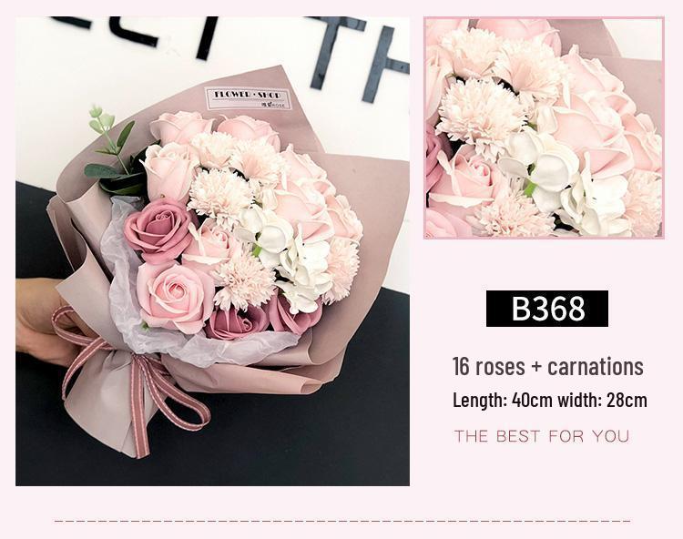Preserved Rose & Carnation Bouquet - Perfect Birthday or Valentine's Gift for Mother, Teacher, or Girlfriend