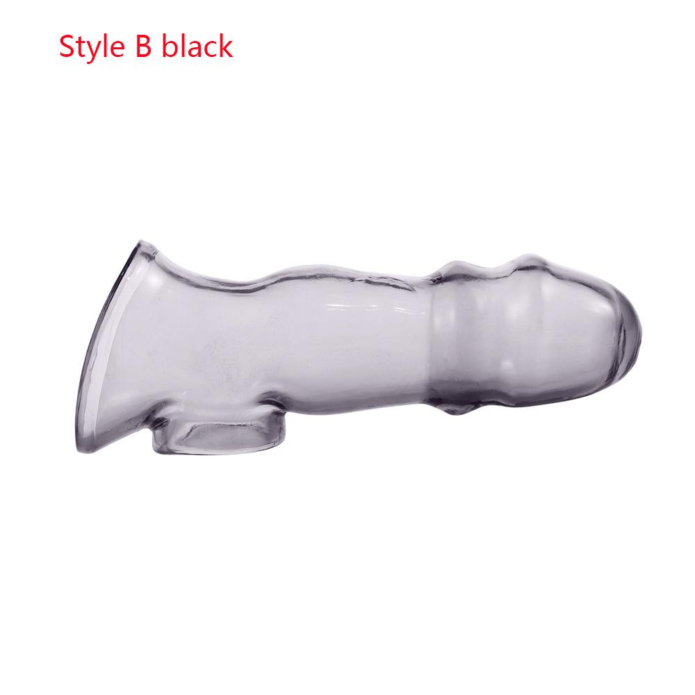 Reusable Penis Sleeves High Elastic Condoms Cock Soft Extender Enlargement Delay Ejaculation Sex Toys for Men Couple Sex Product