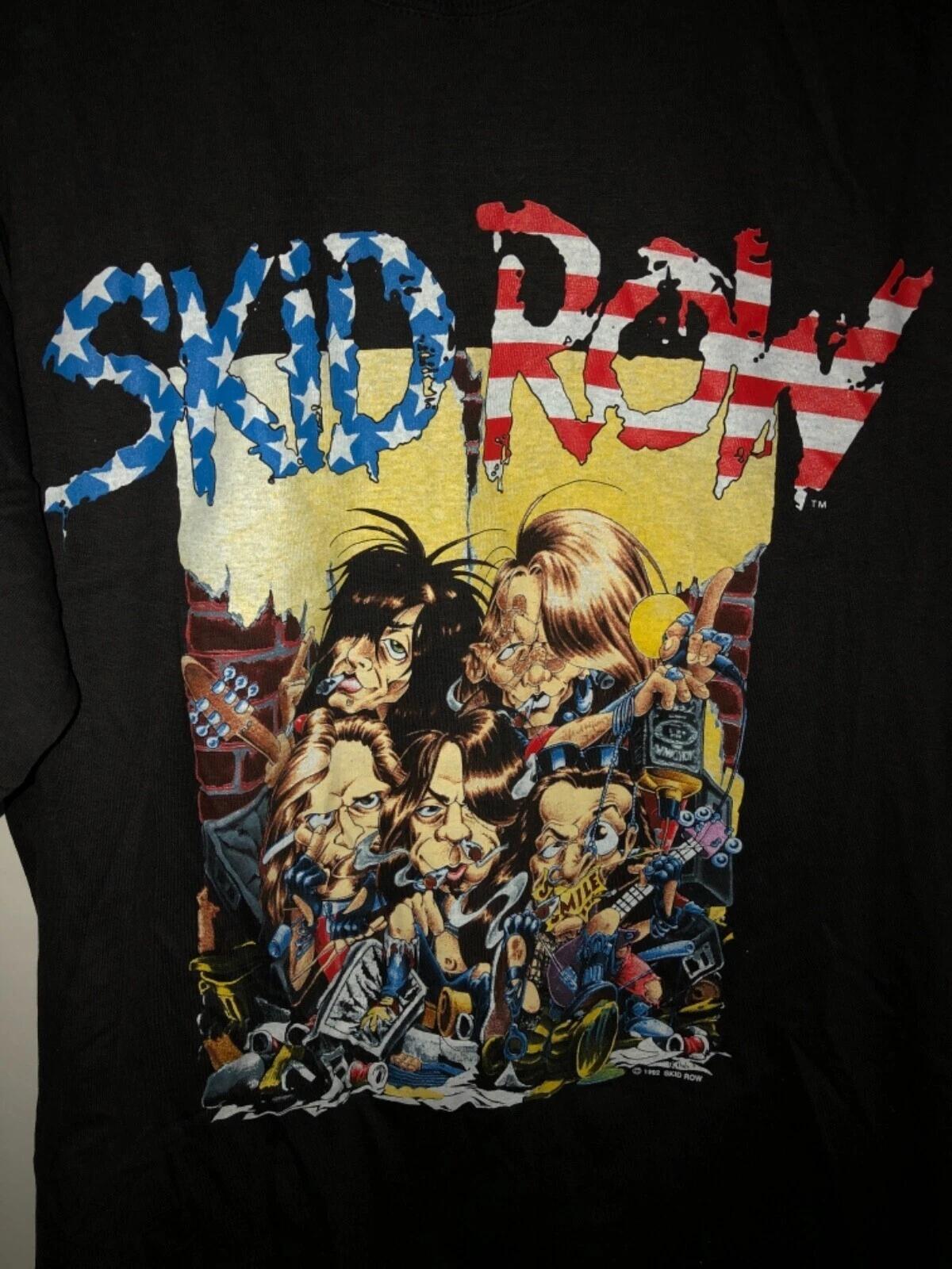 Rare SKID ROW alpine valley 1992 Black S-234XL one Side New Shirt B277 XXXL