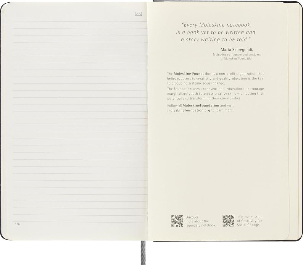 Moleskine Smart Fester Schwarz Notizbuecher, Large/A5, Liniert, Einband,