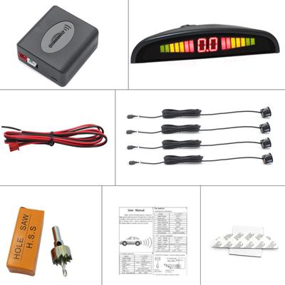 Car Led Parking Sensor Kit 4 Sensors 22mm Reversing Radar Pz300-x-22 Sound Alert Indicator System