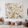 Vintage Chinoiserie Tapestry Birds And Flowers, Asian Art Aesthetic Wall Hanging, Cottagecore Nature Decor For Bedroom, Living