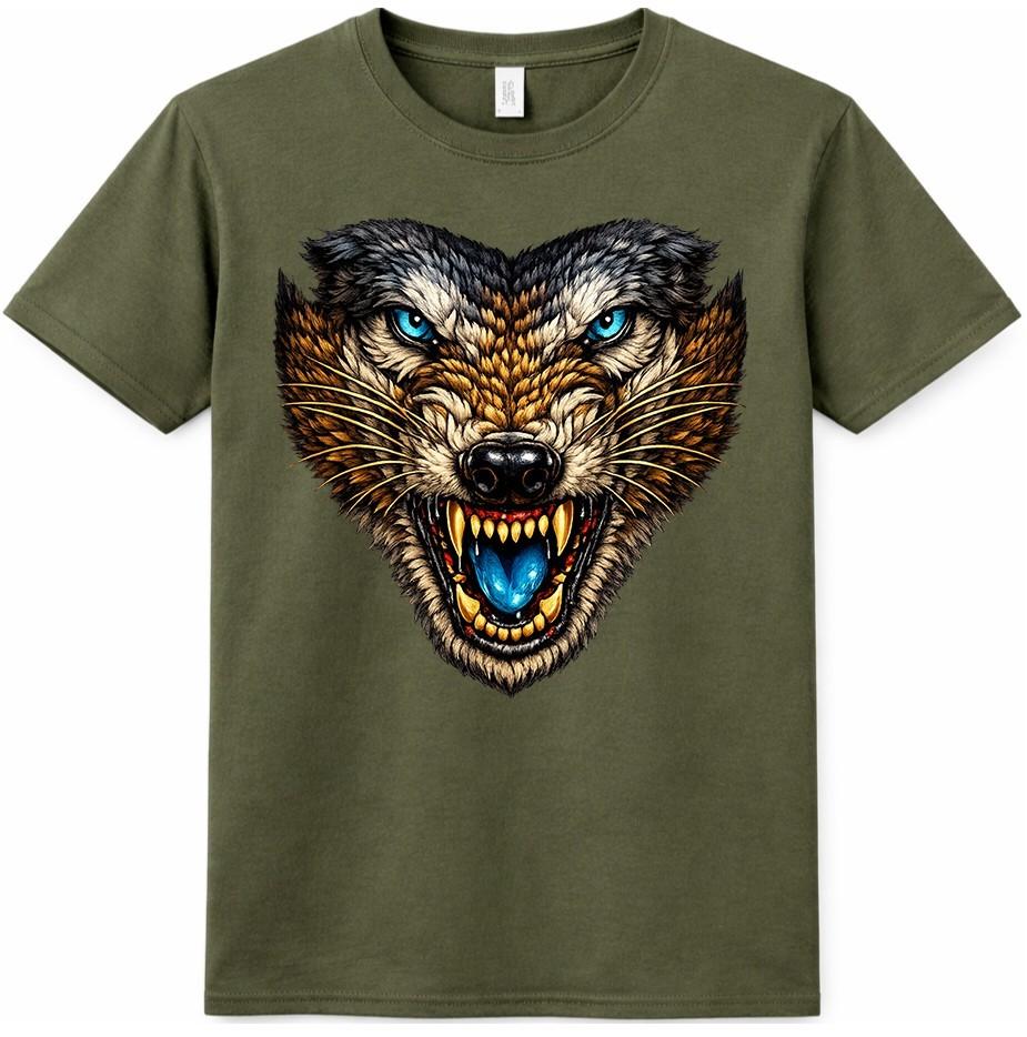 Wolf Head T Shirt Fierce Wild Animal Predator Gothic Graphic Tee Unisexs Unisexs