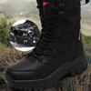 New Waterproof Men's Boots Outdoor Non-slip Men Hiking Boots High Top Winter Men's Motorcycle Boots Rubber Men Work Desert Boots