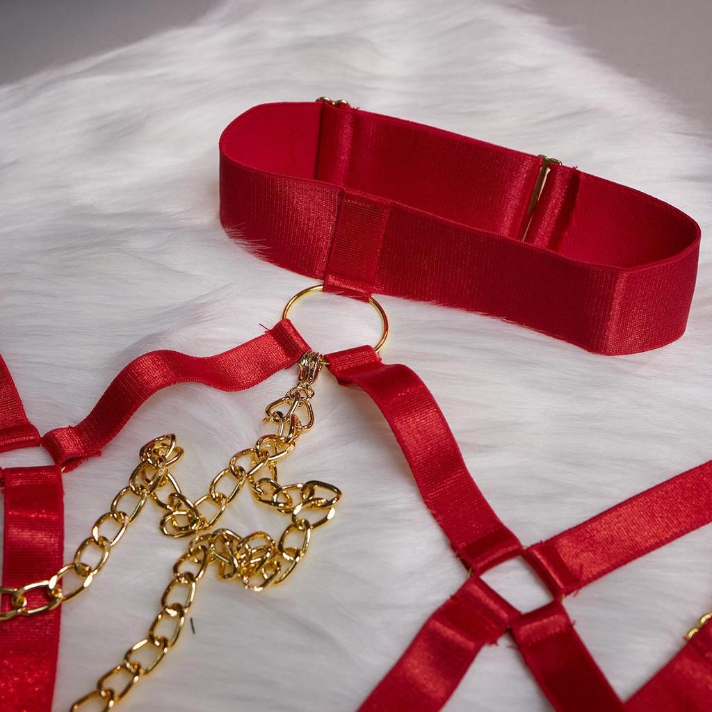 Europe & US Hot-Selling Women's Sexy Role-Playing Chain Lingerie Set