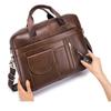 Men's Genuine Leather Business Laptop Briefcase - Large Capacity, Top Layer Cowhide, Crossbody Shoulder Bag