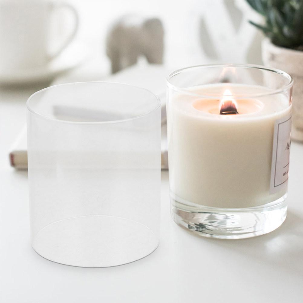 

Clear Glass Hurricane Candleholder Replacement Shade Cylinder Sleeve Transparent Chimney Cover for Home Wedding Decor 10X9X9CM