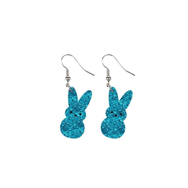 Easter Dangle Earrings Cute Funny Acrylic Colorful Glitter Rabbit Egg Bunny Sparkle Spring Earrings for Women Fashion Gift