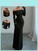 Elegant Bodycon Dress With Pleats For Evening Parties In Polyester Spandex Fabric