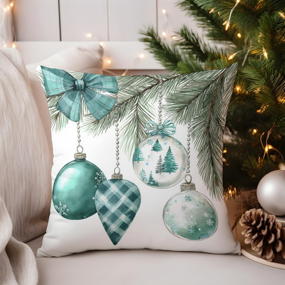 Home Decor Shiny Snowflakes: Festive Pillow Cover Decor Pattern Cushion Cover Suitable for Sofa Bedroom Car Pillow Cover