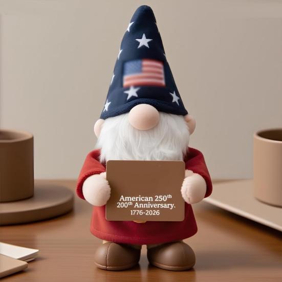 America 250th Anniversary Gnome Ornament Mini Design Portable Decorative Gnome Sculpture with Even Color