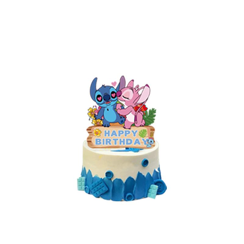 

Stitch Birthday Party Set: Banner, Balloons, Cake Topper, Tablecloth, and Plates