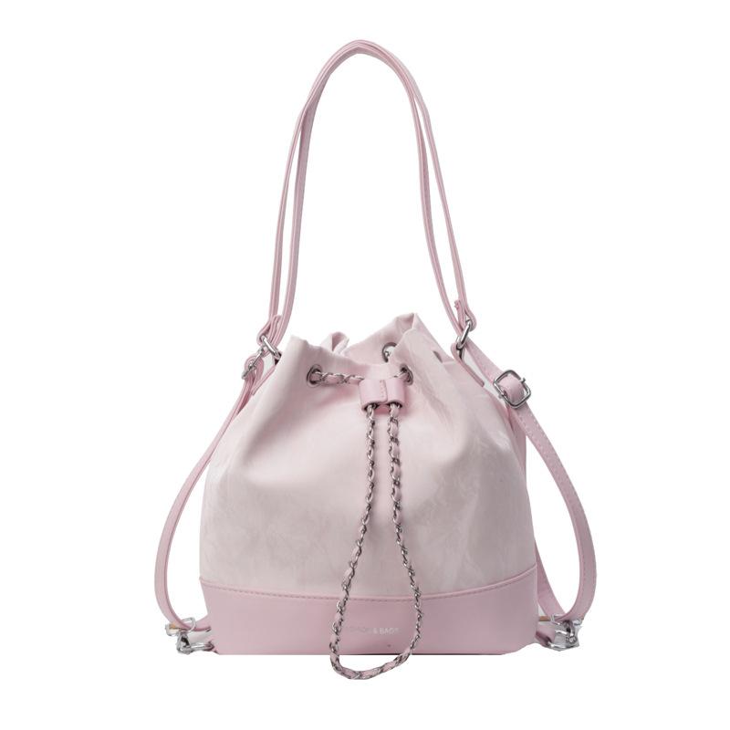 

Трендовая повседневная сумка-ведро женская летняя новая модная простая сумка через плечо трендовая сумка-мессенджер розовый