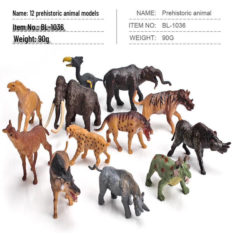 Prehistoric Animal Set: 12 Mini Ancient Simulation Models
