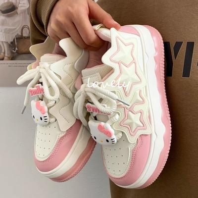 Spring and Summer Popular Soft Girl Cute Star Big Head Bread Shoes Women's Platform 2025 New Versatile Casual Board Shoes Tide