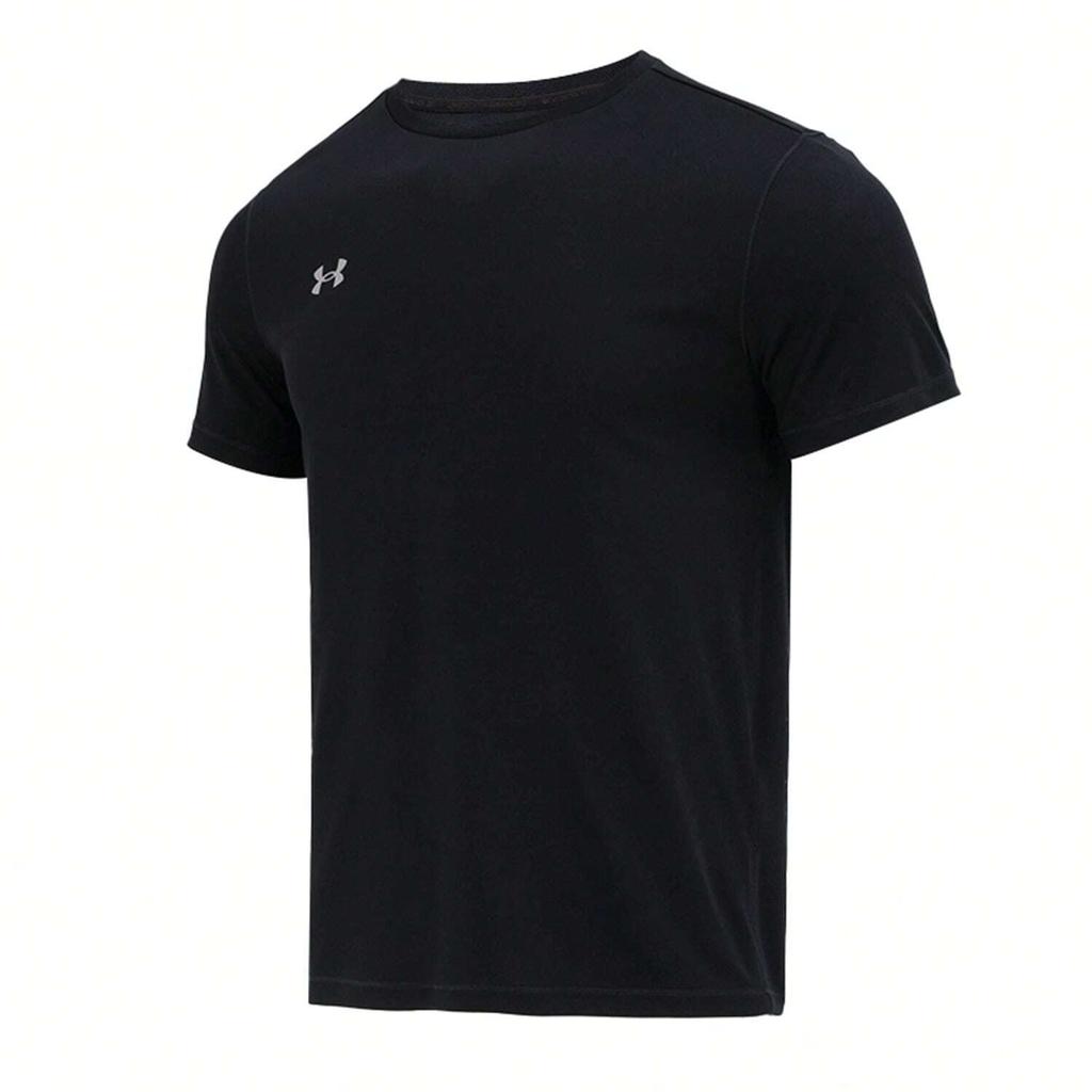 Under Armour Solid Color Printed Pattern Top And Elastic Shorts Casual Sports Set Men sets Black 23500505-001+22500214-001