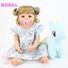 BZDOLL 55cm Full Silicone Reborn Baby Doll Toy Girl Boneca Vinyl Newborn Princess Toddler Bebe Alive Birthday Gift Shower Toy