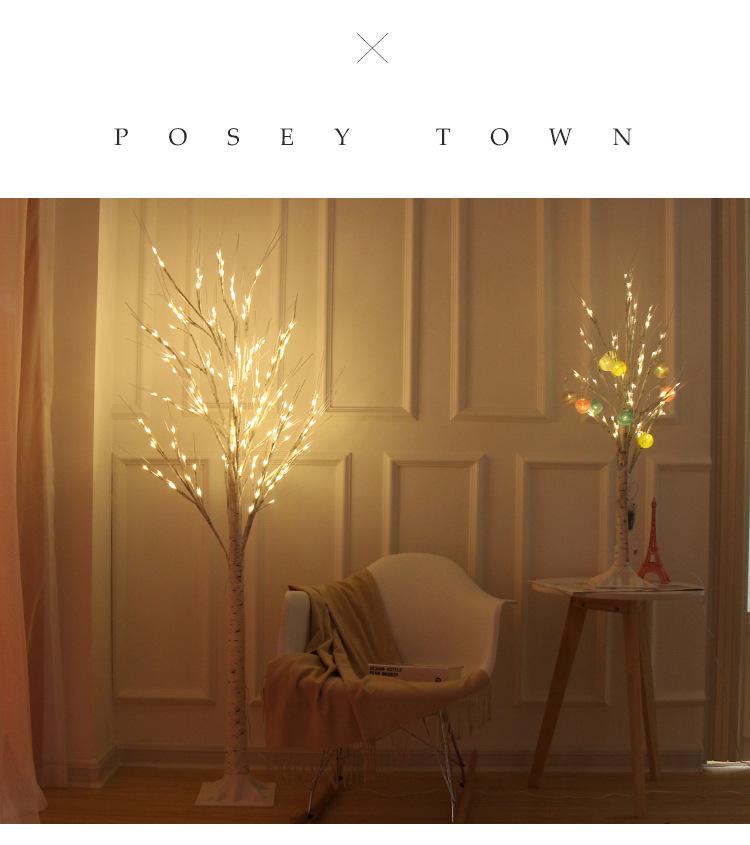 Cross-Border LED Christmas Lights - Luminous White Birch Branches for Home Decor